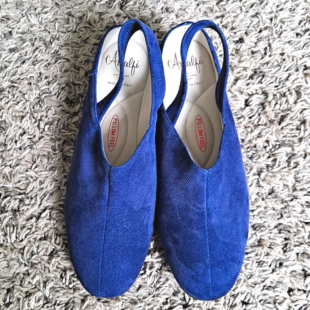 Rangoni Firenze Amalfi Navy Slingback Wedge Clog - Picture 2 of 5